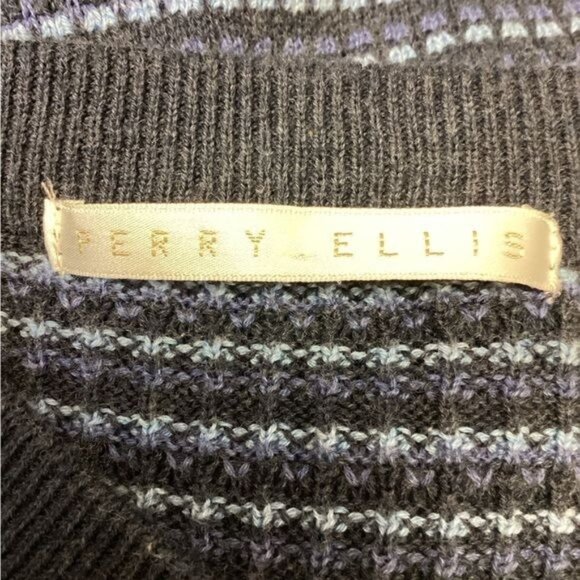 Perry Ellis Women’s V Neck Variegated Sweater Vest, Blue, size M - Picture 5 of 8